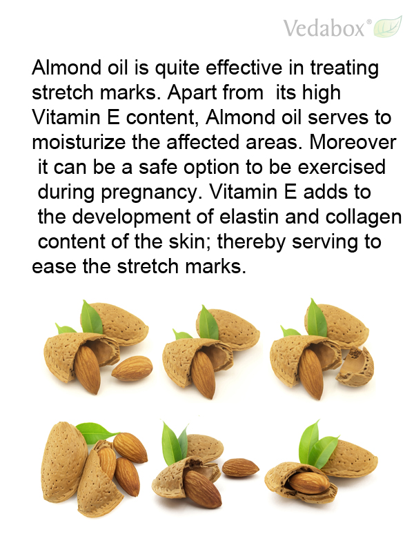 Almond oil to treat stretch marks